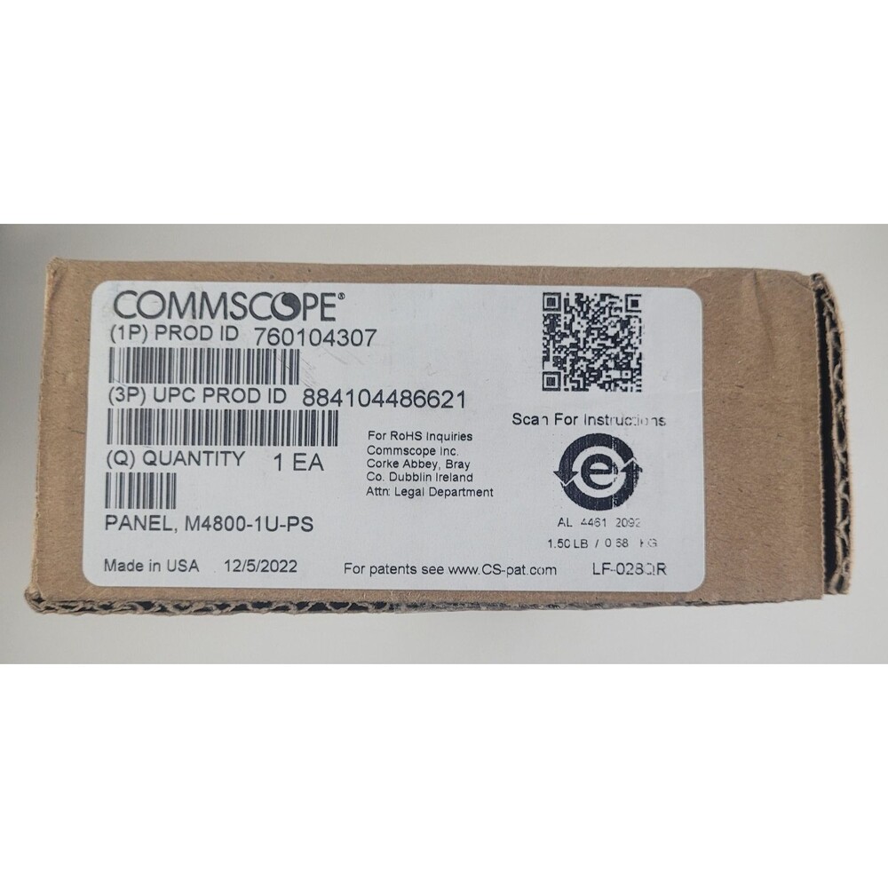 COMMSCOPE 760104307 1U Modular Panel, 48 Port SYSTIMAX Cat5e Uniprise Cat5e/6